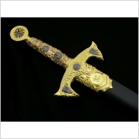 ZŁOTY MIECZ TEMPLARIUSZY Z POCHWĄ JT6136GU MEGA HIT 84CM