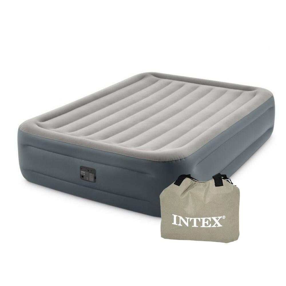 Intex Materac do spania 152 x 203 x 46 cm Essential Queen z wbudowaną pompką elektryczną 64126