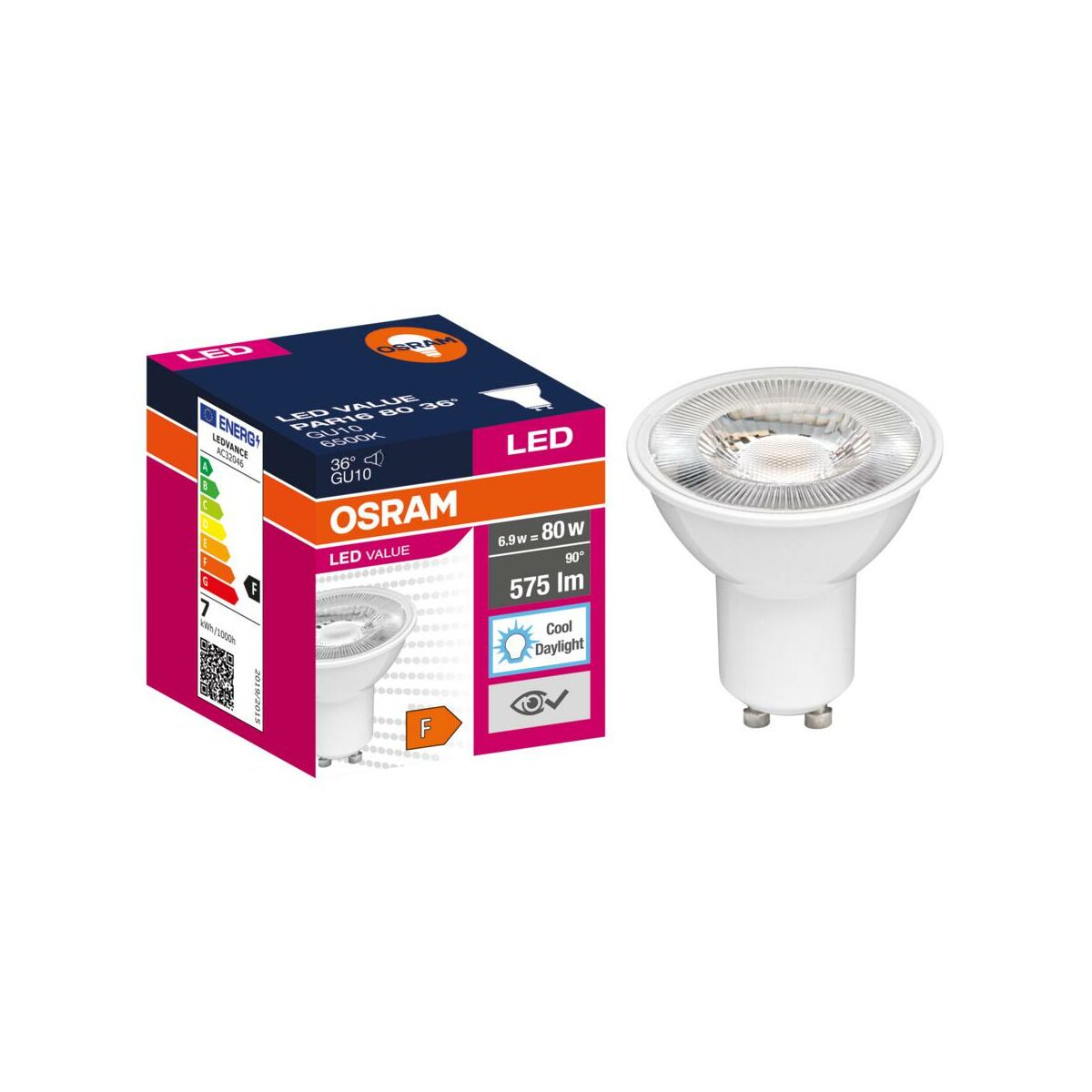 Żarówka LED GU10 6,9 W = 80 W 575 lm Zimna biel Osram