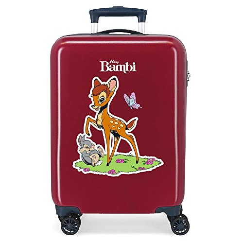 Disney Bambi walizka kabinowa czerwona 38 x 55 x 20 cm sztywny ABS zamek szyfrowy z boku 34 l 2 kg 4 podwójne koła