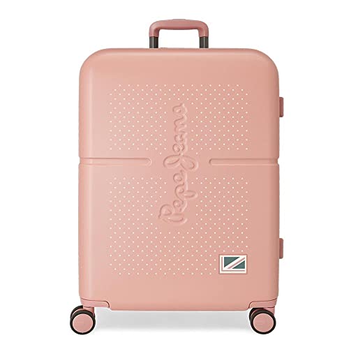 Pepe Jeans Laila walizka średniej wielkości, różowa, 48 x 70 x 28 cm, sztywna, zamknięcie ABS, zintegrowana, 79 l, 3,22 kg, 4 kółka, wysuwana