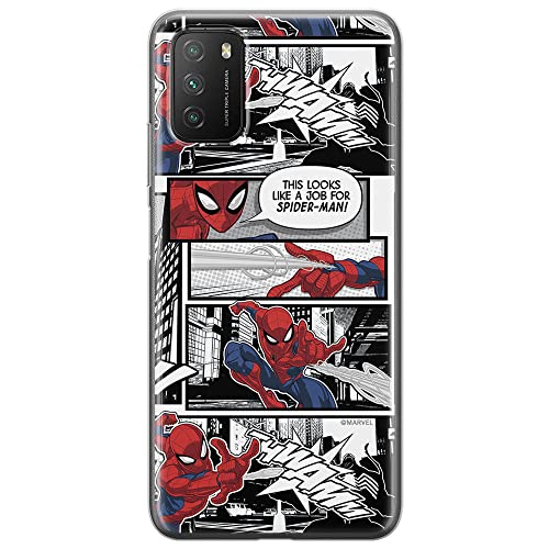 ERT GROUP etui na telefon Xiaomi REDMI 9T/ POCO M3, case oryginalny i oficjalnie licencjonowany przez Marvel, wzór Spider Man 001, optymalnie dopasowane, plecki z TPU
