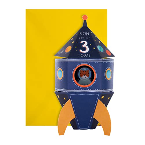 Hallmark Kartka na 3. urodziny dla syna - 3D wyskakujący wzór rakiety