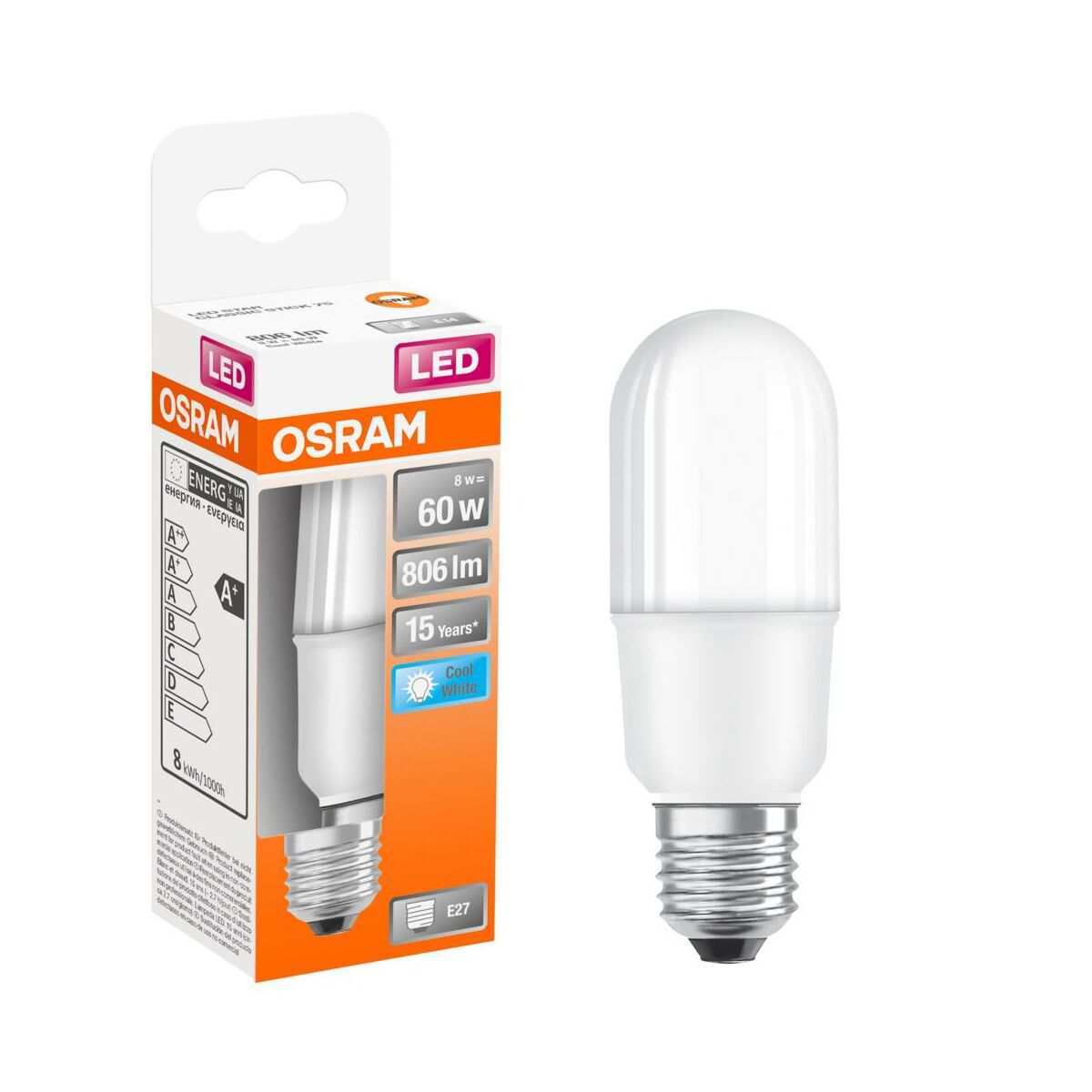 Żarówka LED E27 8 W = 60 W 806 lm Neutralna biel Osram