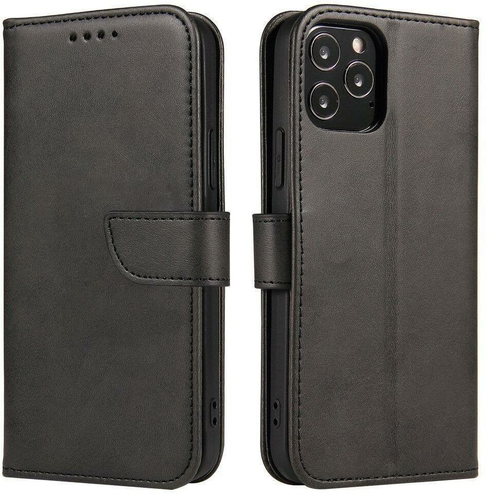 Magnet Case elegancki futerał etui pokrowiec z klapką i funkcją podstawki Honor Magic 4 Pro czarny