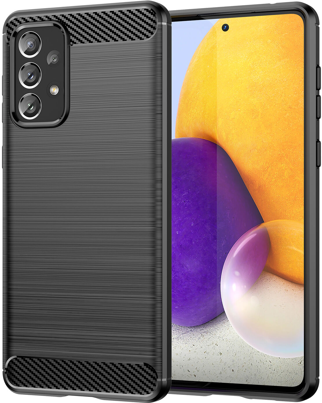 Carbon Case elastyczne etui pokrowiec Samsung Galaxy A73 czarny