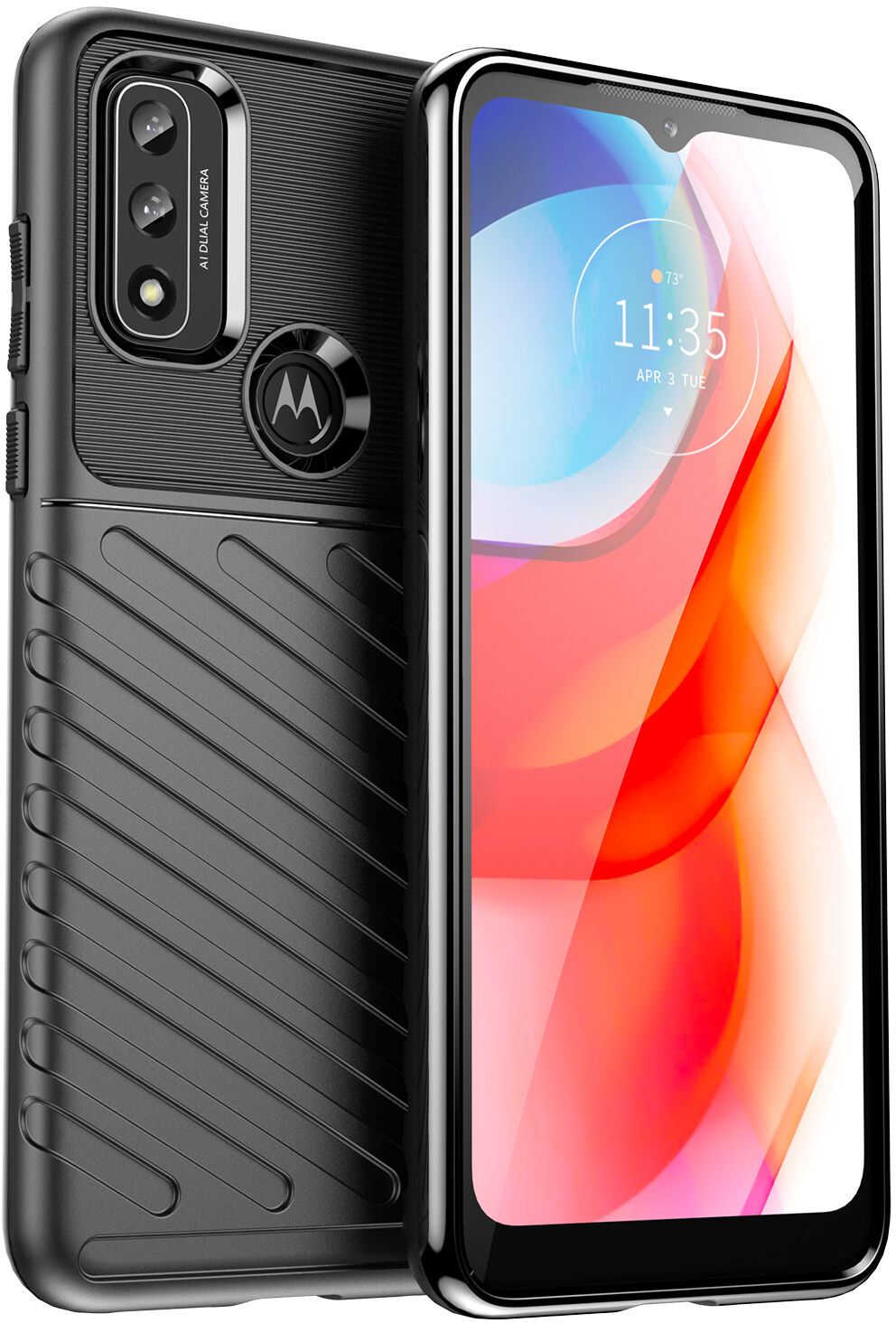 Thunder Case elastyczne pancerne etui pokrowiec Motorola Moto G Play 2022 czarny