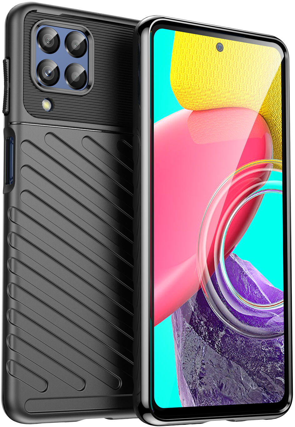 Thunder Case elastyczne pancerne etui pokrowiec Samsung Galaxy M53 5G czarny