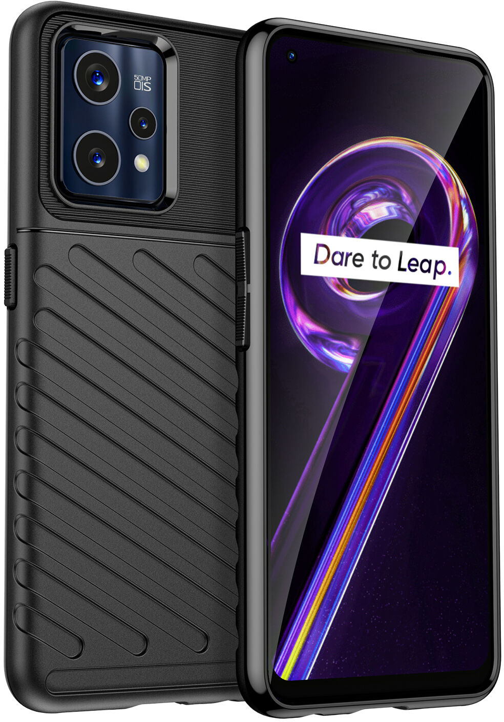 Thunder Case elastyczne pancerne etui pokrowiec Realme 9 Pro + (9 Pro Plus) czarny