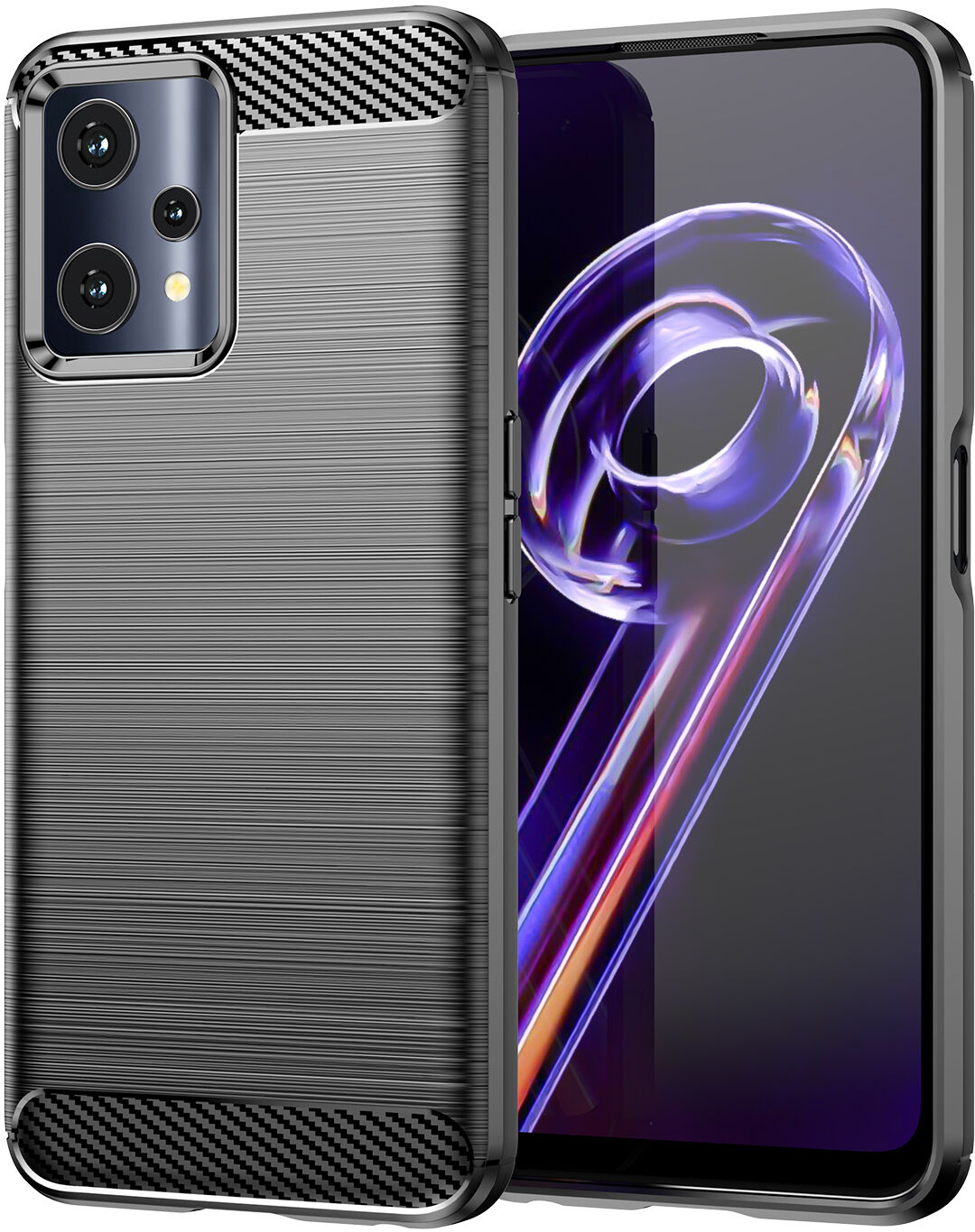 Carbon Case elastyczne etui pokrowiec Realme 9 Pro czarny