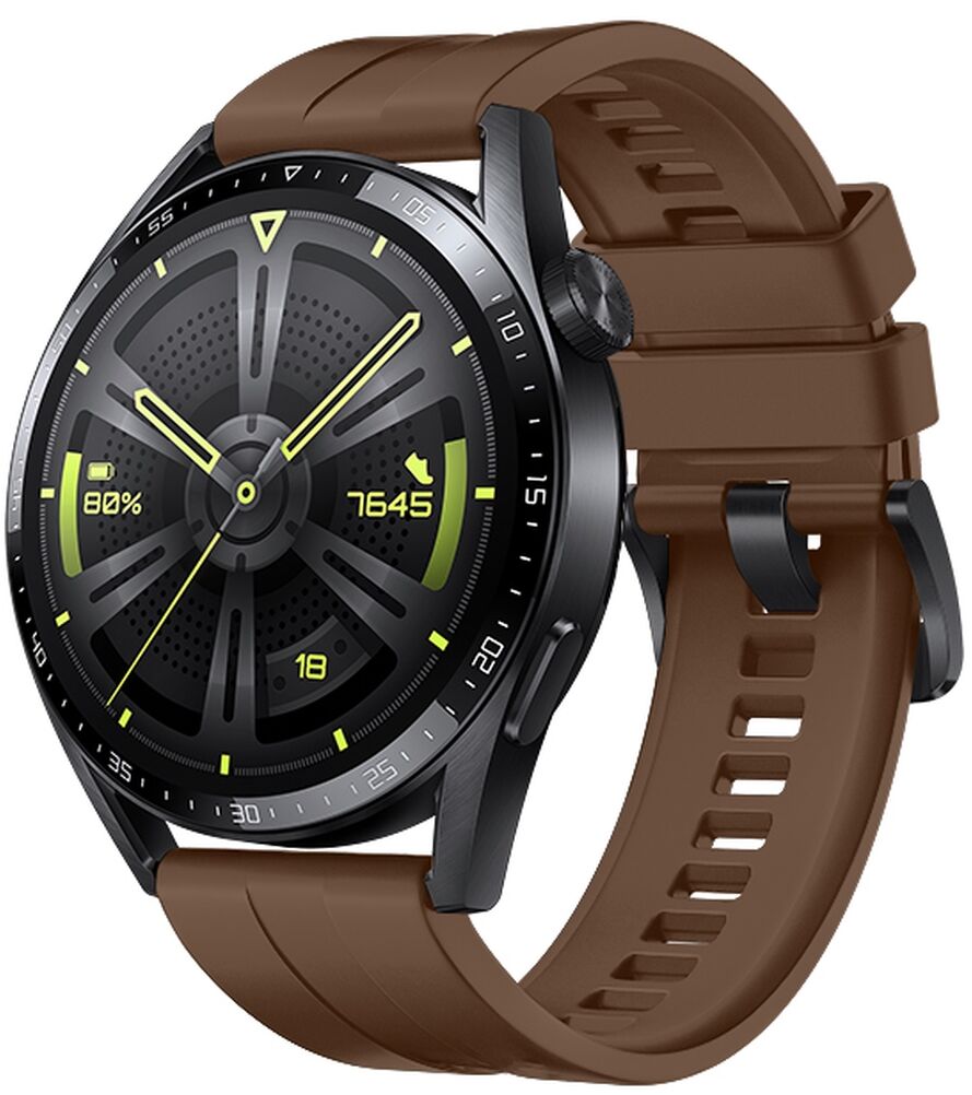 Strap One silikonowa opaska pasek bransoleta bransoletka do zegarka Huawei Watch GT 3 46 mm brązowy