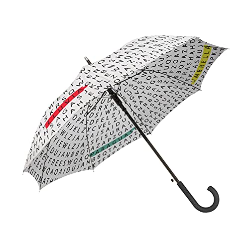 Fisura | Składany parasol, wiatroszczelny, z motywem litery, duży, 106 cm (hiszpański), biały