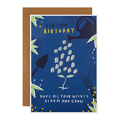 Hallmark Kartka urodzinowa - nowoczesny design ogrodowy z wkładką papierową z nasion