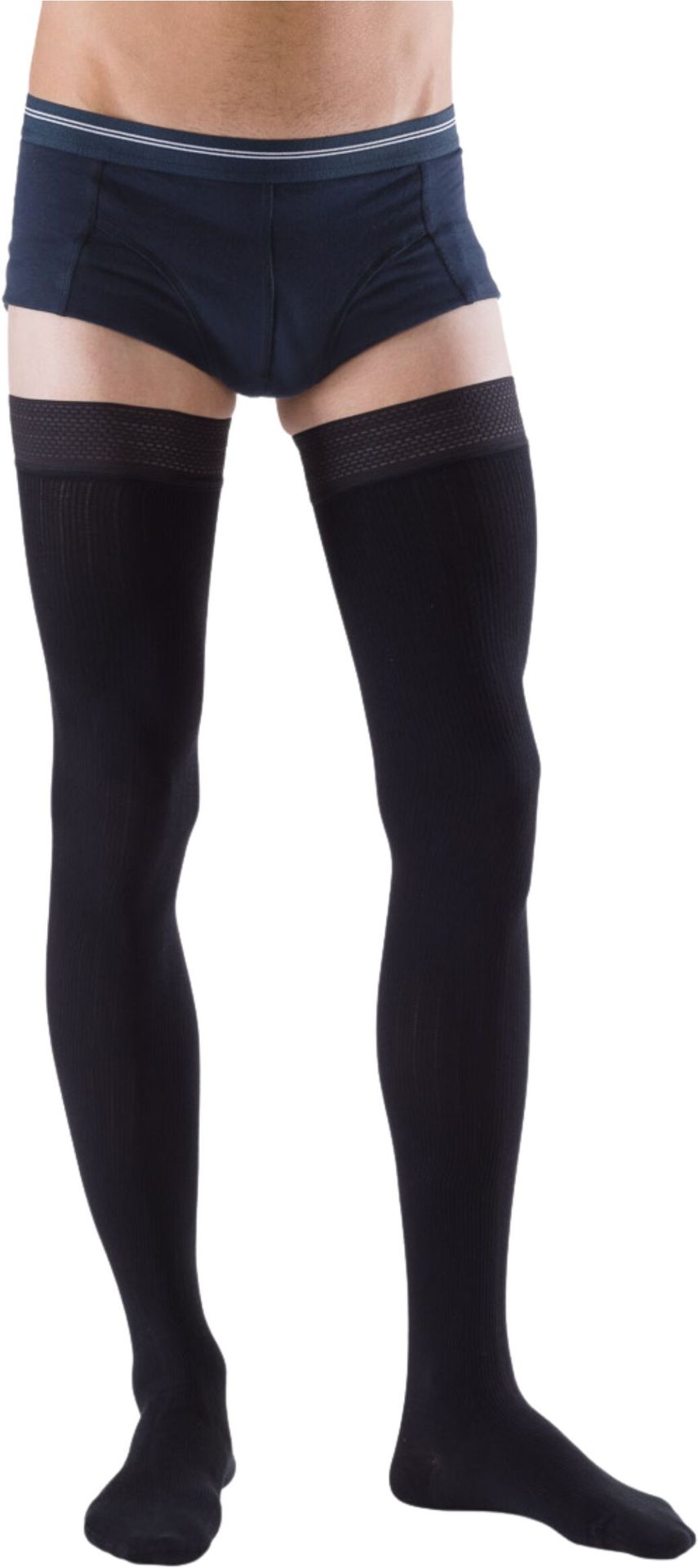 Męskie pończochy kompresyjne 15-20 mmHg o neutralnym wyglądzie - z miękką bawełną i lamówką - do codziennego użytku Venoflex (City Confort Coton)