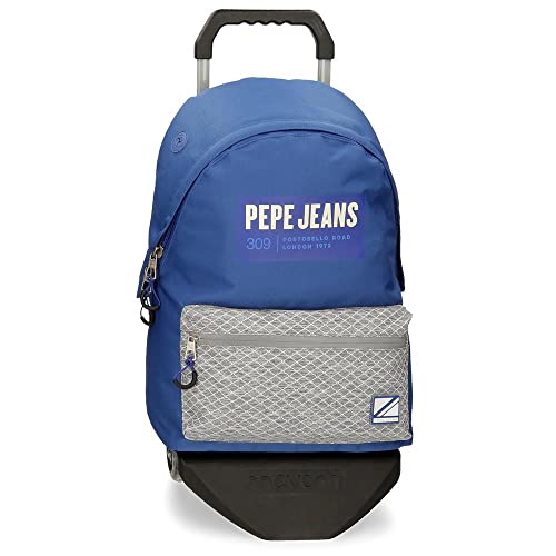 Pepe Jeans Darren plecak szkolny, Niebieski, Plecak 44 + wózek