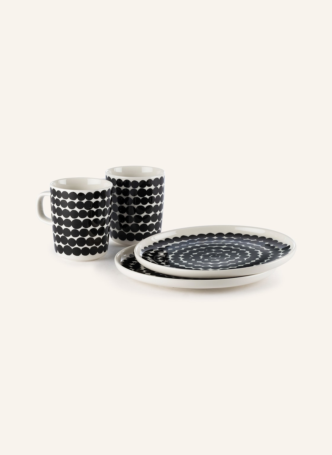 Marimekko 4-Cz. Zestaw Śniadaniowy Oiva/Siirtolapuutarha schwarz