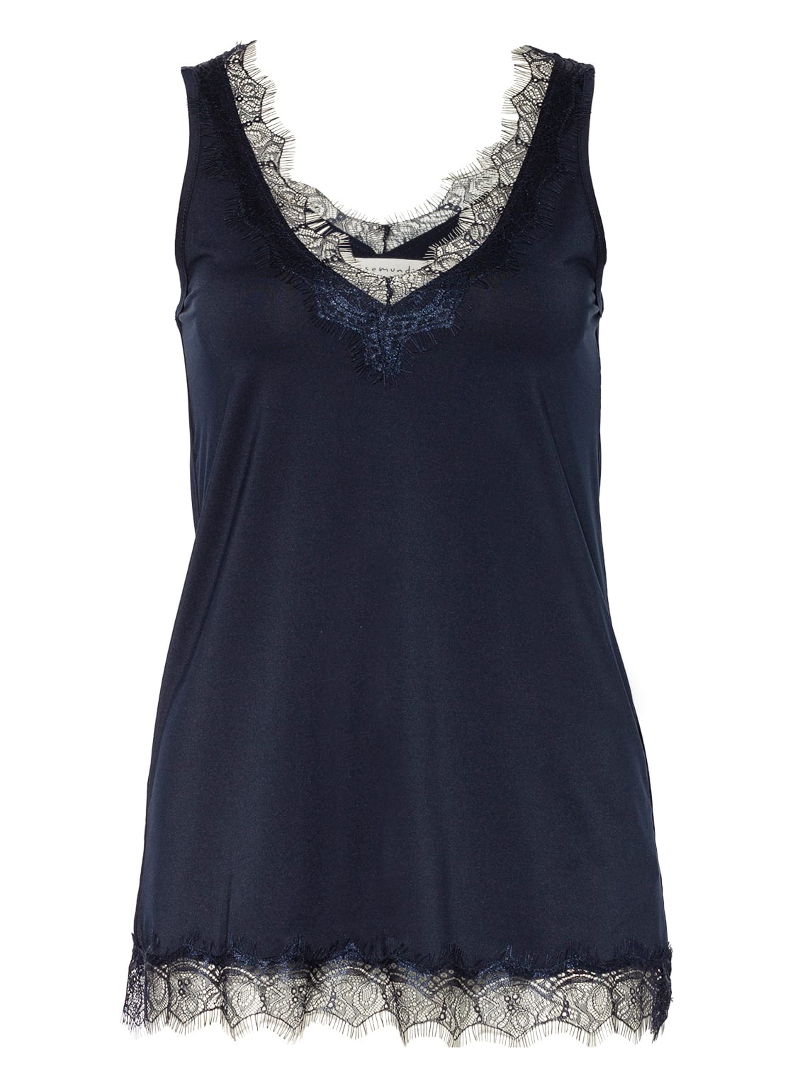 Rosemunde Top Z Koronkowym Obszyciem blau