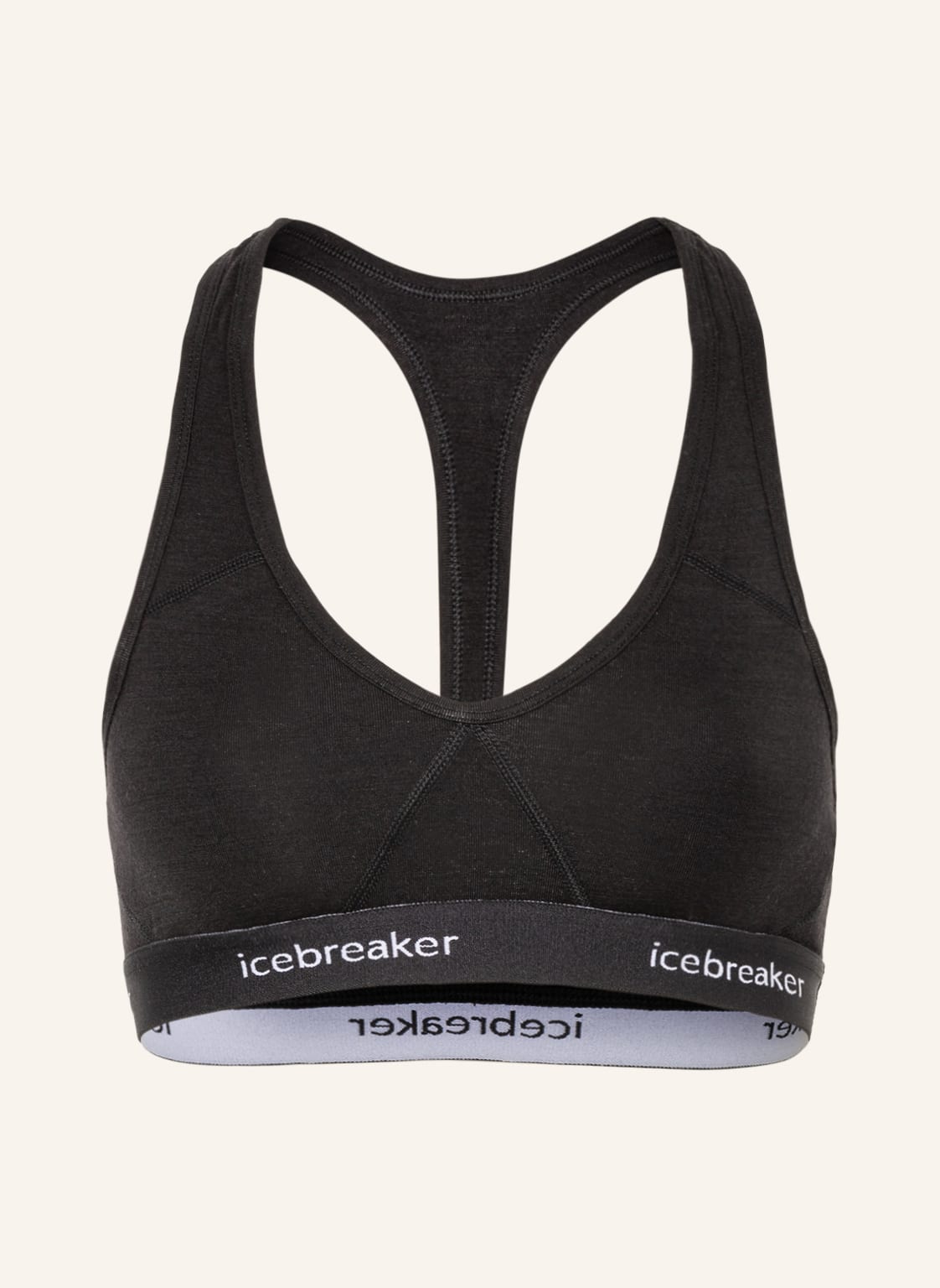 Icebreaker Biustonosz Sportowy Merino Sprite Racerback schwarz