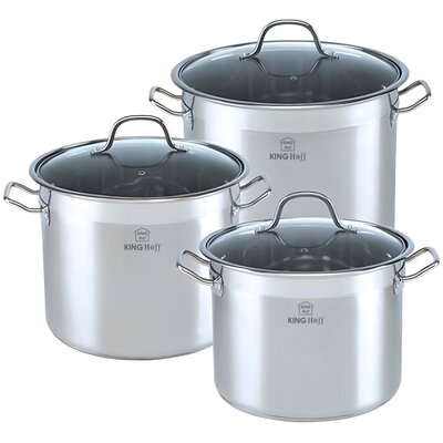 ZESTAW 3 DUŻYCH GARNKÓW KINGHOFF KH-4313 7/9/11L