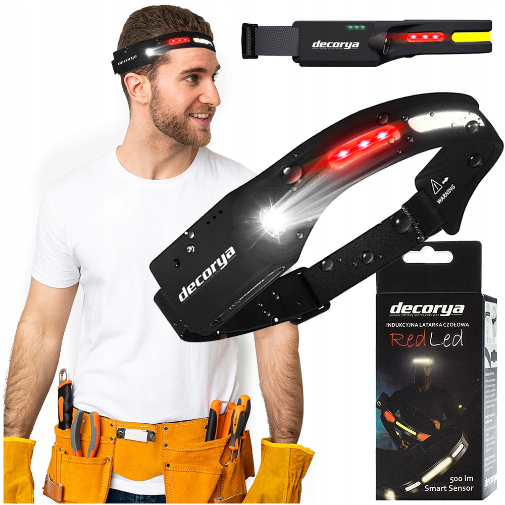 Latarka Czołowa Czołówka Z Sensorem Ruchu 500lm