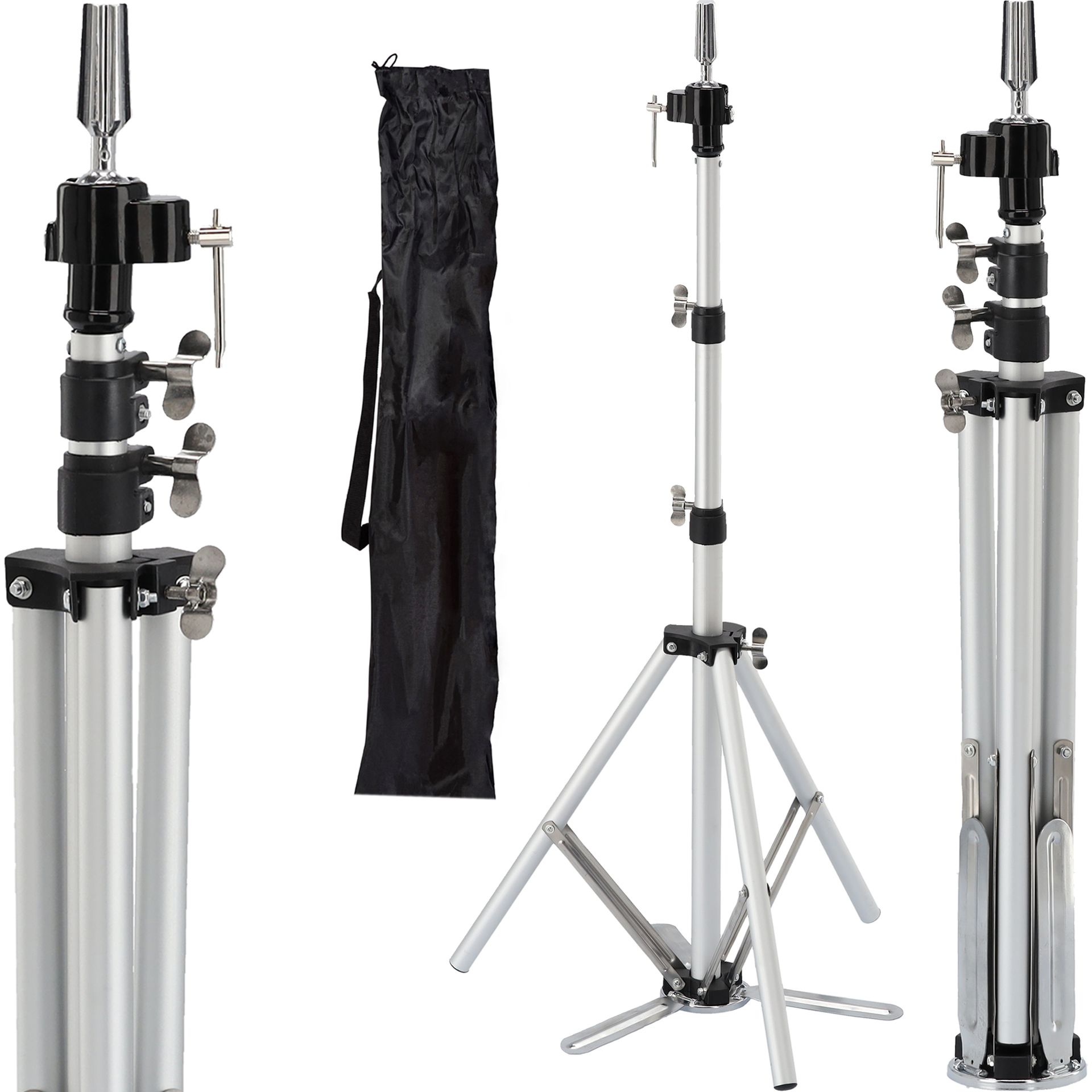 Statyw stojak do główki głowy treningowej fryzjerskiej STAT-31 silver laminowany linia Superior