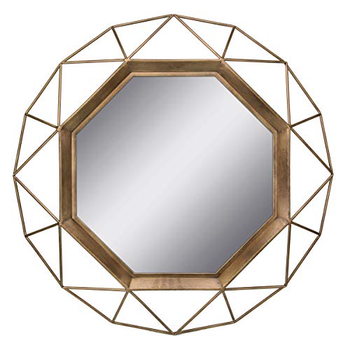 Stonebriar Złote geometryczne lustro ścienne 30 x 30