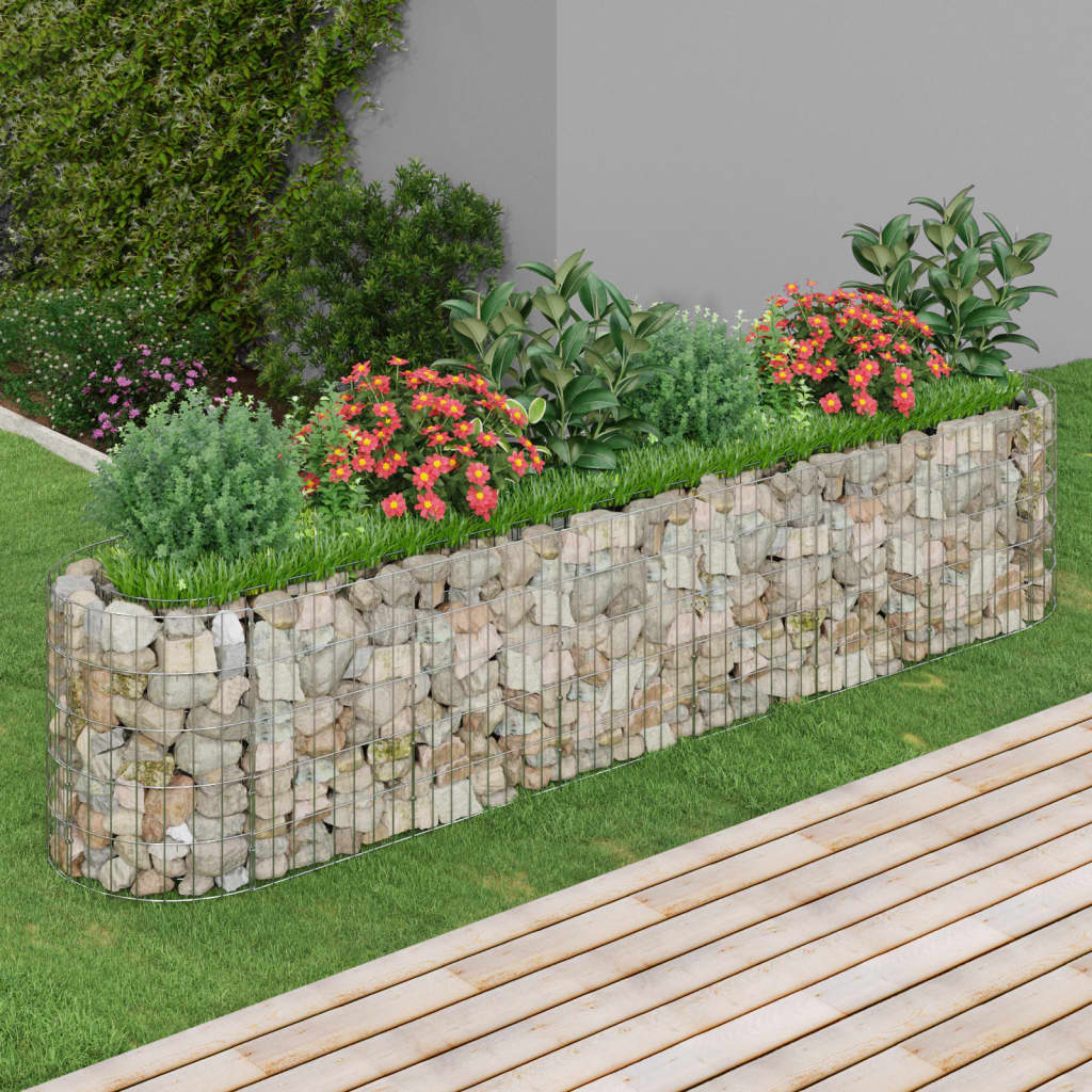 vidaXL Podwyższona donica gabionowa, galwanizowane żelazo 260x50x50 cm