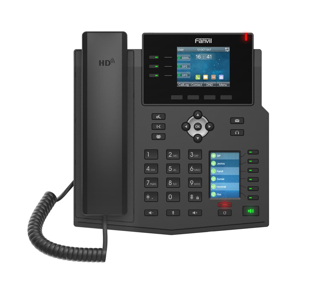 FANVIL X4U - VOIP PHONE WITH IPV6, HD AUDIO, DUAL LCD DISPLAY, 10/100/1000 MBPS POE