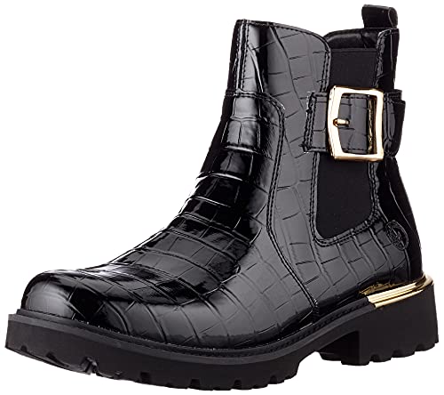 Remonte Damskie kozaki D8684 Chelsea, czarny - Black 02-43 EU