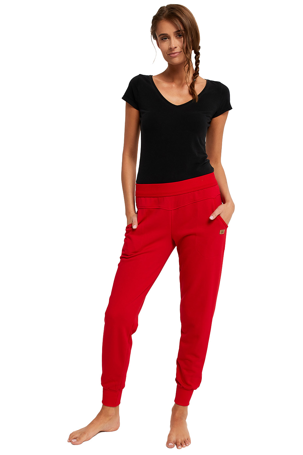Spodnie sportowe damskie - Italian Fashion Todra dł.sp. Spodnie dres, czerwony - grafika 1