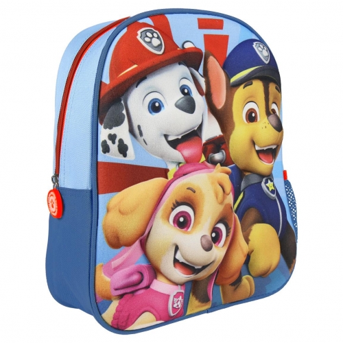 Plecak dziecięcy 3D Psi Patrol z trzema bohaterami, jasnoniebieski