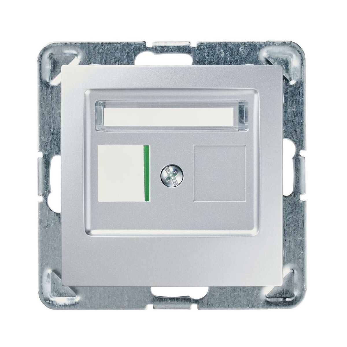 Ospel Plakietka pojedynczego gniazda teleinformatycznego IMPRESJA Srebrny GPK-1Y/p/18