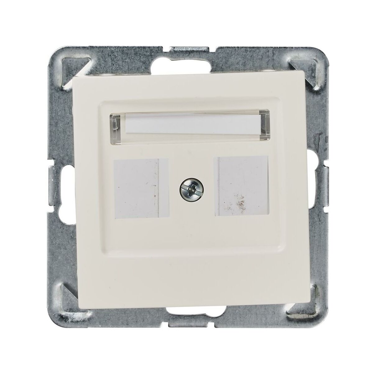 Ospel Plakietka podwójnego gniazda teleinformatycznego IMPRESJA Ecru GPK-2Y/p/27