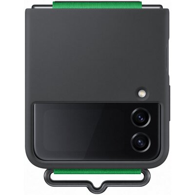 Etui Samsung Silicone Cover z paskiem do Samsung Galaxy Z Flip 4 Czarny