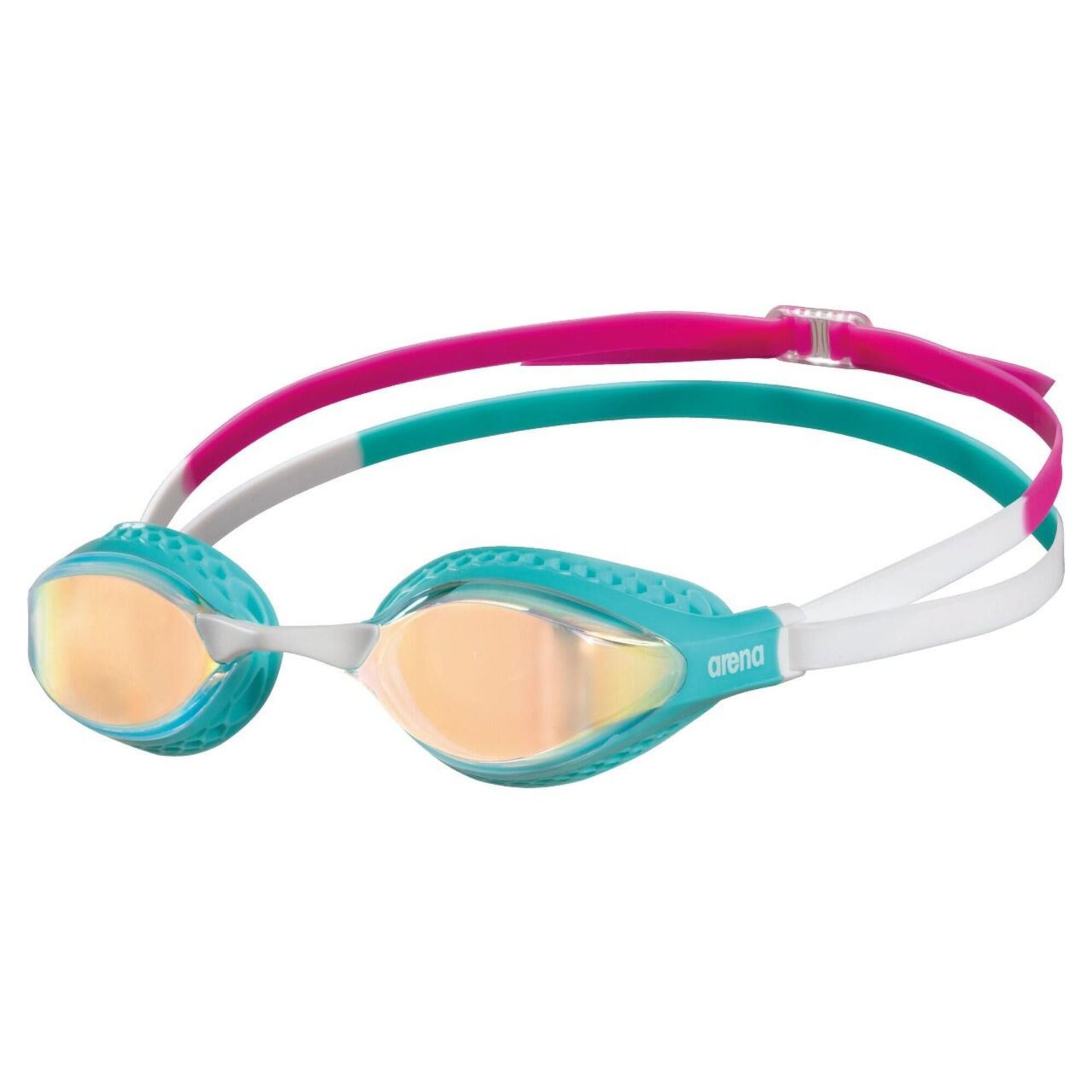 Arena Airspeed Mirror Okulary pływackie, yellow copper/turquoise/multi 2021 Okulary do pływania 3151-204-0