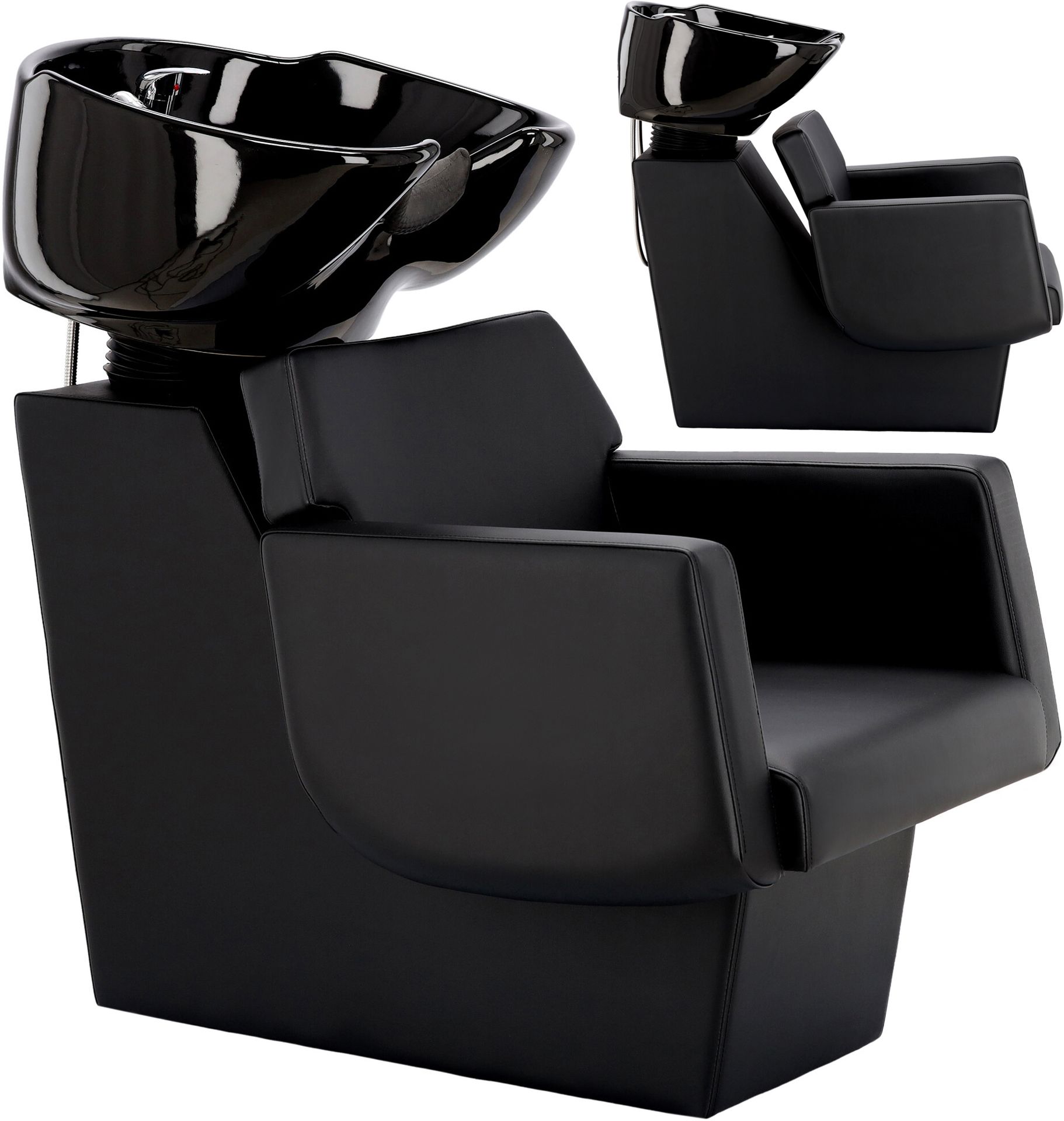 Myjnia myjka fryzjerska barberska Chloe Black do salonu fryzjerskiego barberskiego ruchoma misa ceramiczna armatura bateria słuchawka