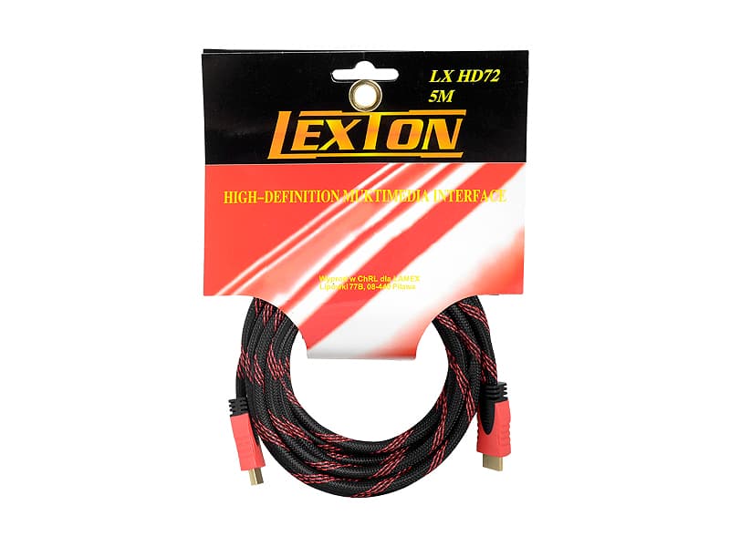 MOCNY KABEL PRZEWÓD HDMI - HDMI 5M MIEDZIANY NYLON  HD72