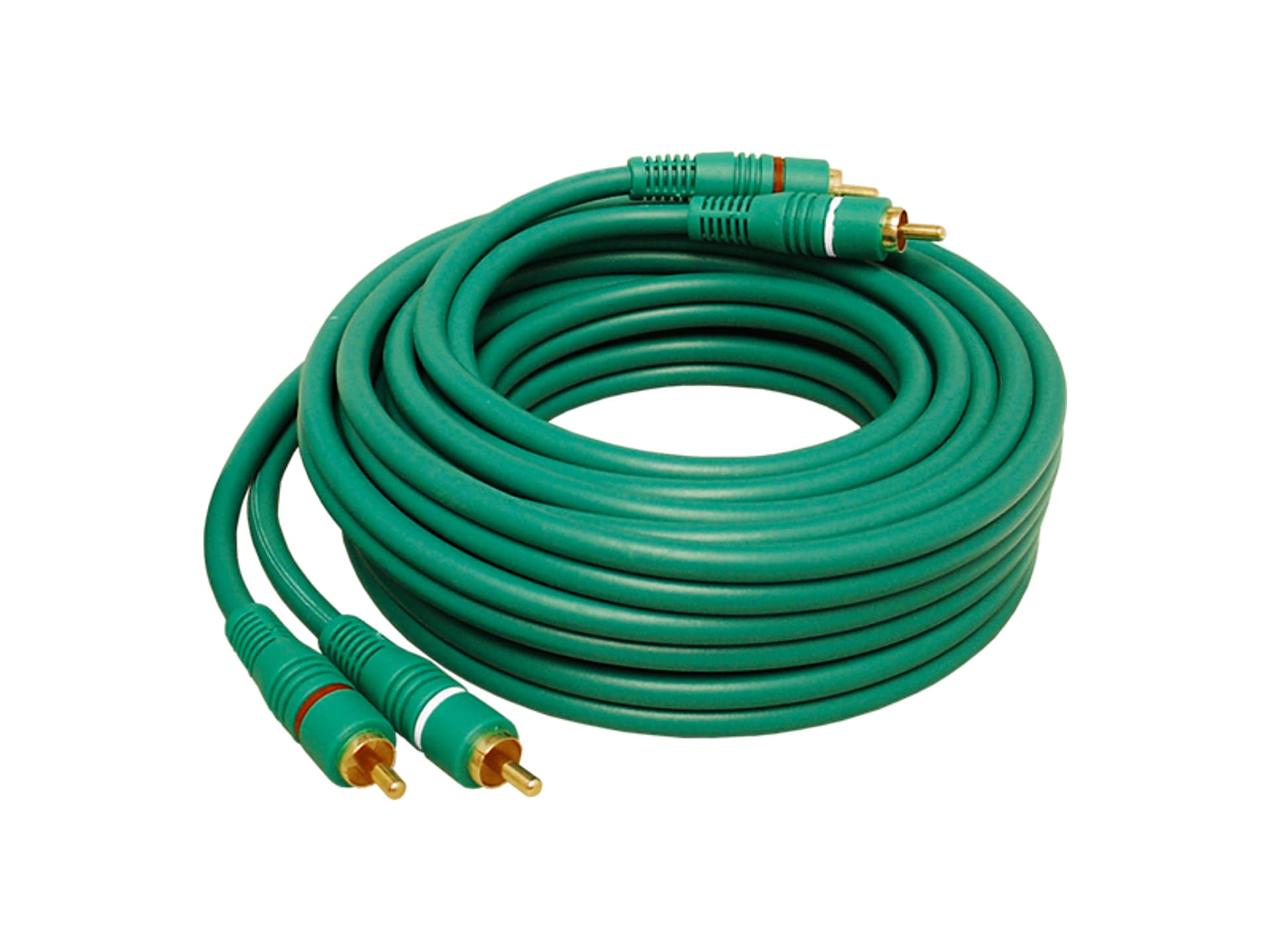 Kabel 2 wtyki RCA - 2 wtyki RCA 3m zielony. (1LM)
