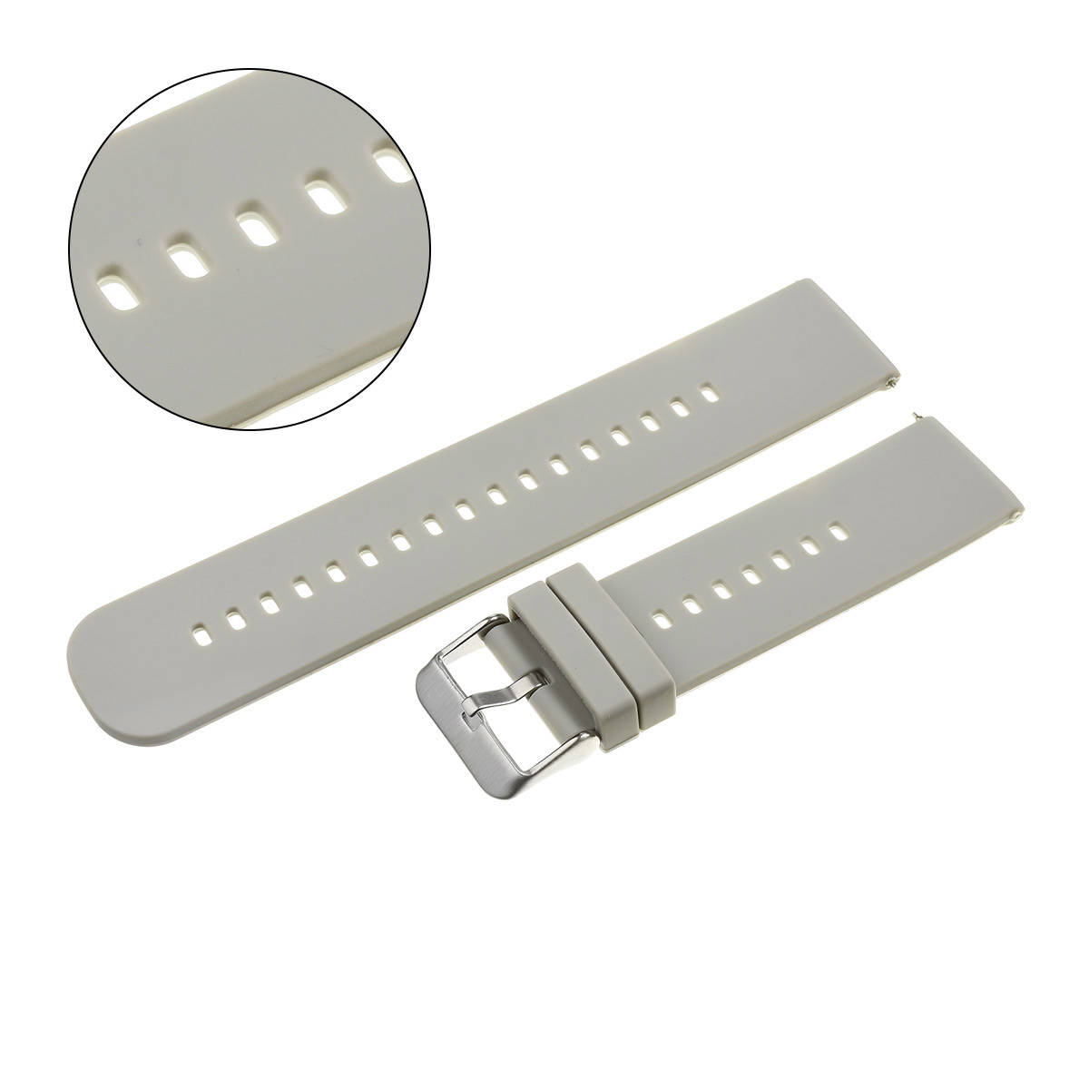 Pasek uniwersalny 20 mm silikonowy szary srebrna zapinka + teleskopy