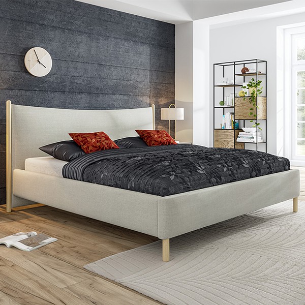 Łóżko NATURE COMFORTEO tapicerowane : Rozmiar - 160x200, Pojemnik  - Bez pojemnika, Tkanina - Grupa V