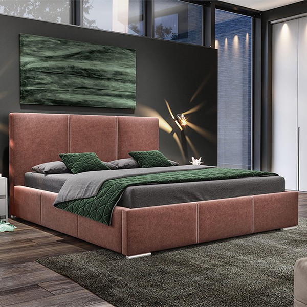 Łóżko PARMA COMFORTEO tapicerowane : Rozmiar - 160x200, Pojemnik  - Z pojemnikiem, Tkanina - Grupa IV, Wysokość wezgłowia - 106 cm