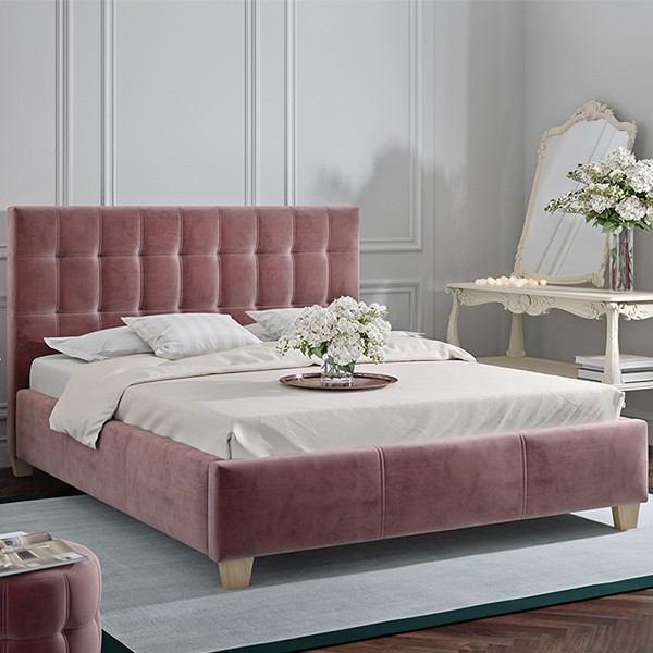 Łóżko DOLORES COMFORTEO tapicerowane : Rozmiar - 160x200, Tkanina - Grupa II, Pojemnik  - Z pojemnikiem, Wysokość wezgłowia - 106 cm