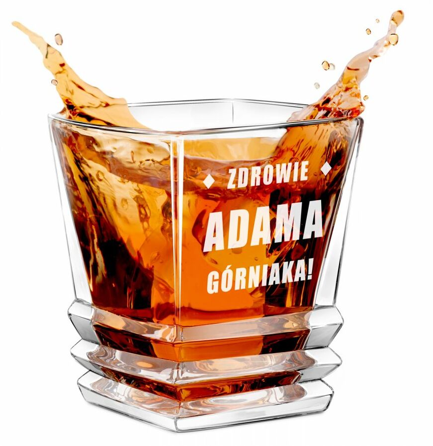 Szklanka do whisky geometric z grawerem dla konesera whisky