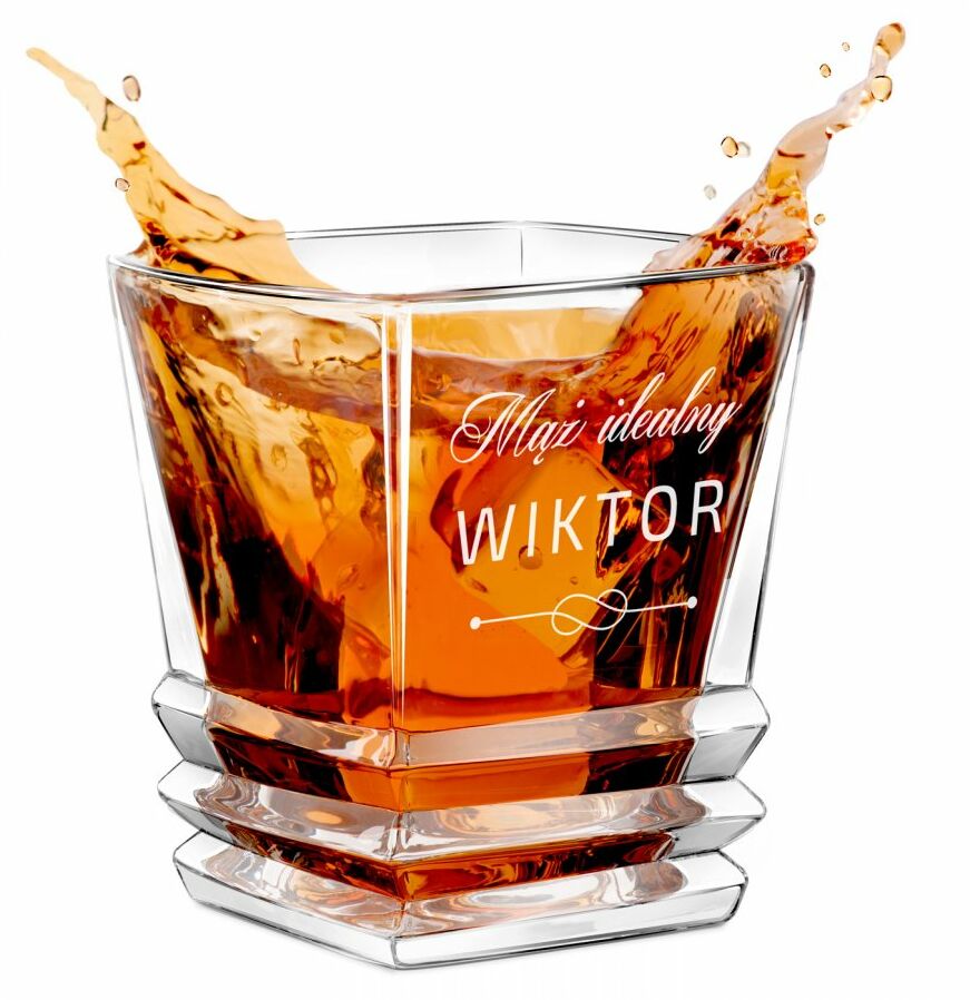 Szklanka do whisky geometric z grawerem dla męża