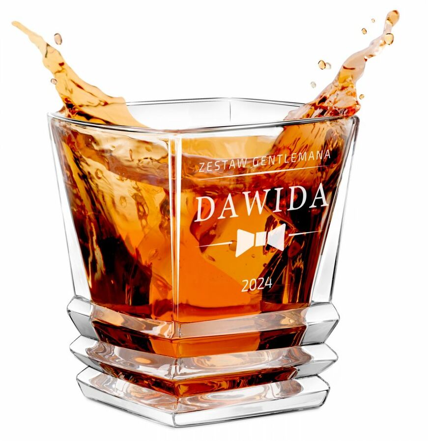 Szklanka do whisky geometric z grawerem dla gentlemana
