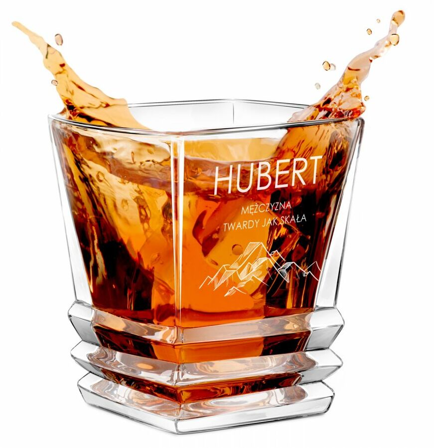 Szklanka do whisky geometric z grawerem dla miłośnika gór podróżnika