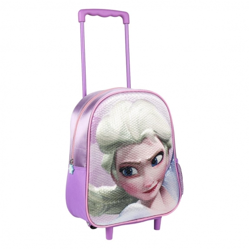 Plecak dla dziewczynki wózek fiolet 3D cekiny, Kraina Lodu Elza