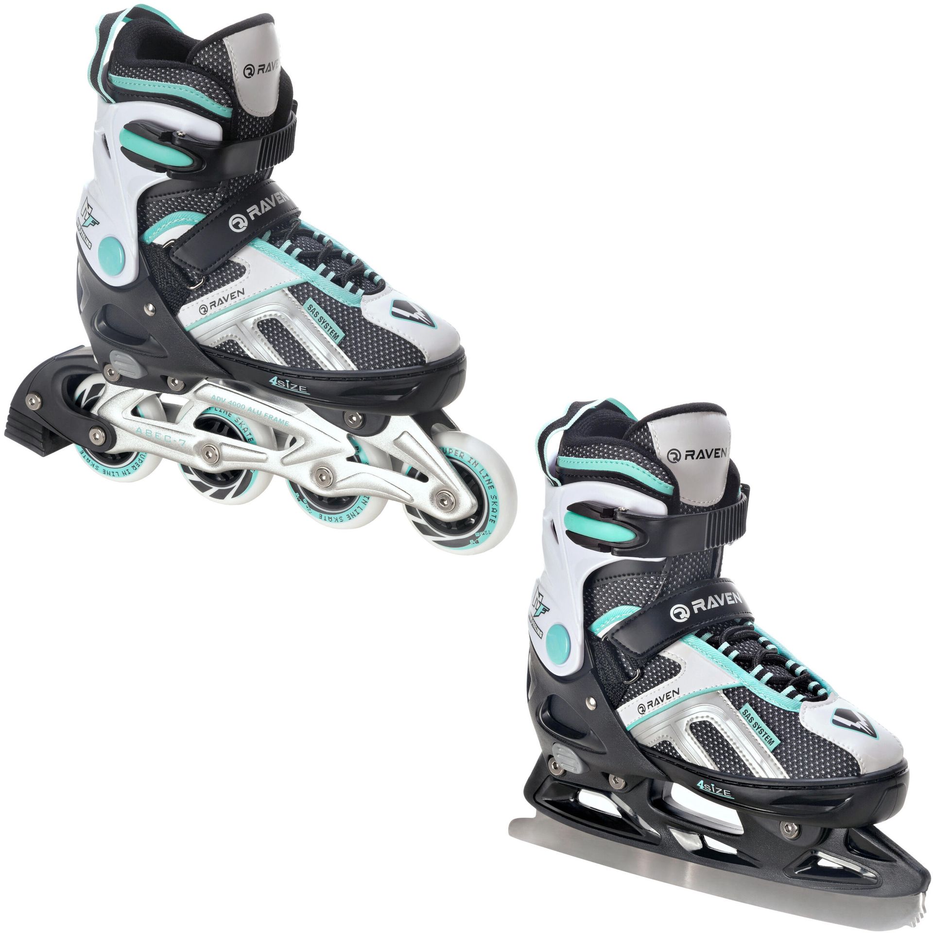 Rolki Łyżwy 2w1 Raven Pulse Black/Mint 33-36