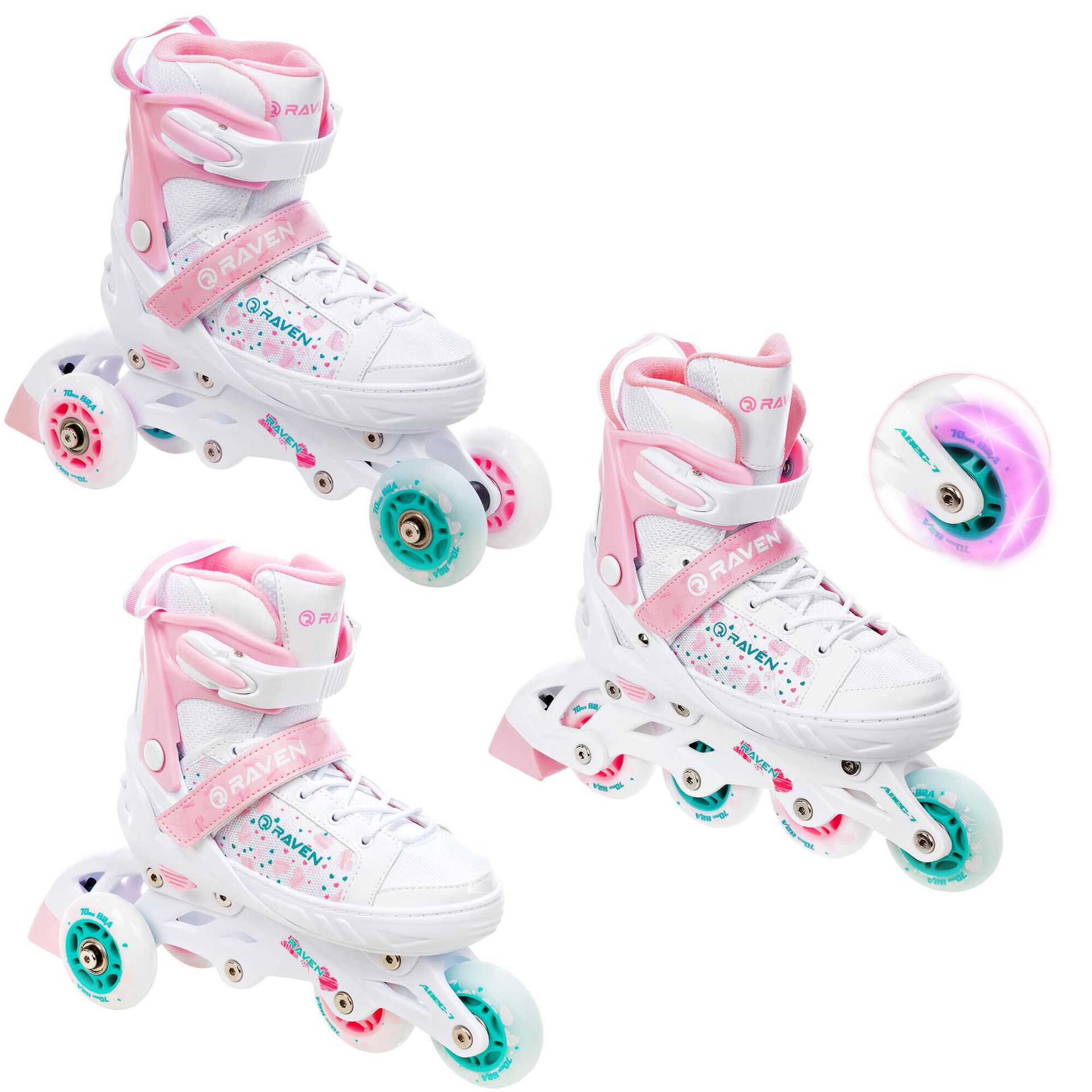 Rolki Wrotki 3w1 Regulowane Raven Rosi 31-35 Led