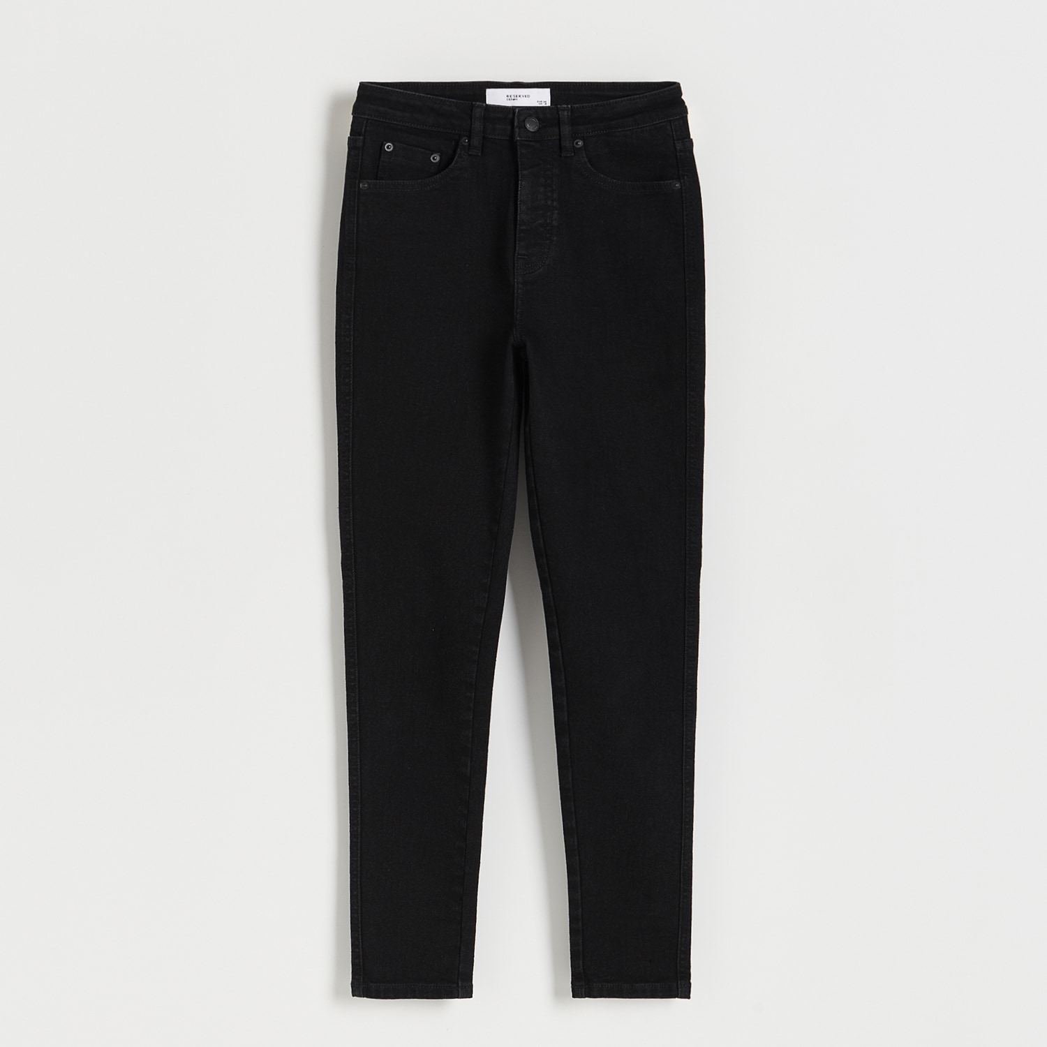 Spodnie damskie - Reserved - Jeansy slim z wysokim stanem - Czarny - grafika 1